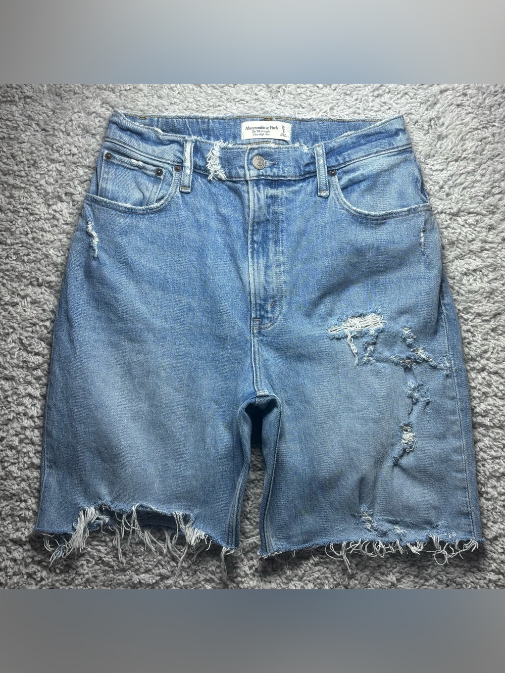 ABERCROMBIE AND FITCH Shorts Womens 29 JORTS High Rise Raw Hem Distressed Grunge